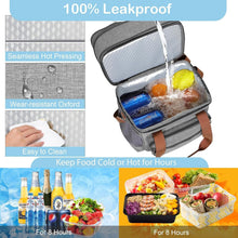 Load image into Gallery viewer, Versatile Grey Insulated Lunch Box with Leakproof Compartments for Active Adults