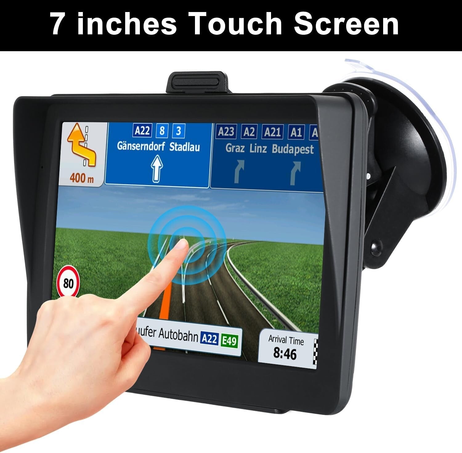 2025 GPS Navigator with 7-Inch HD Display & Lifetime Map Updates - Car Friendly