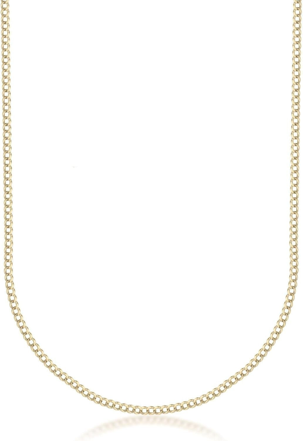 Luxury 14K Gold Curb Link Necklace - Hypoallergenic - 100% Italian Craftsmanship