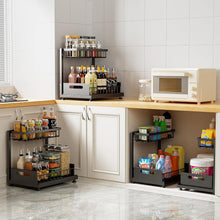 Load image into Gallery viewer, Premium Metal Pull-Out Under Sink Organizers - Height Adjustable, Black Finish