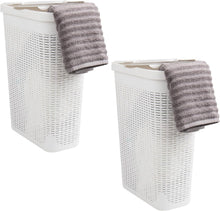 Load image into Gallery viewer, Lightweight 40L Wicker Laundry Basket Set – Space-Saving &amp; Portable Design