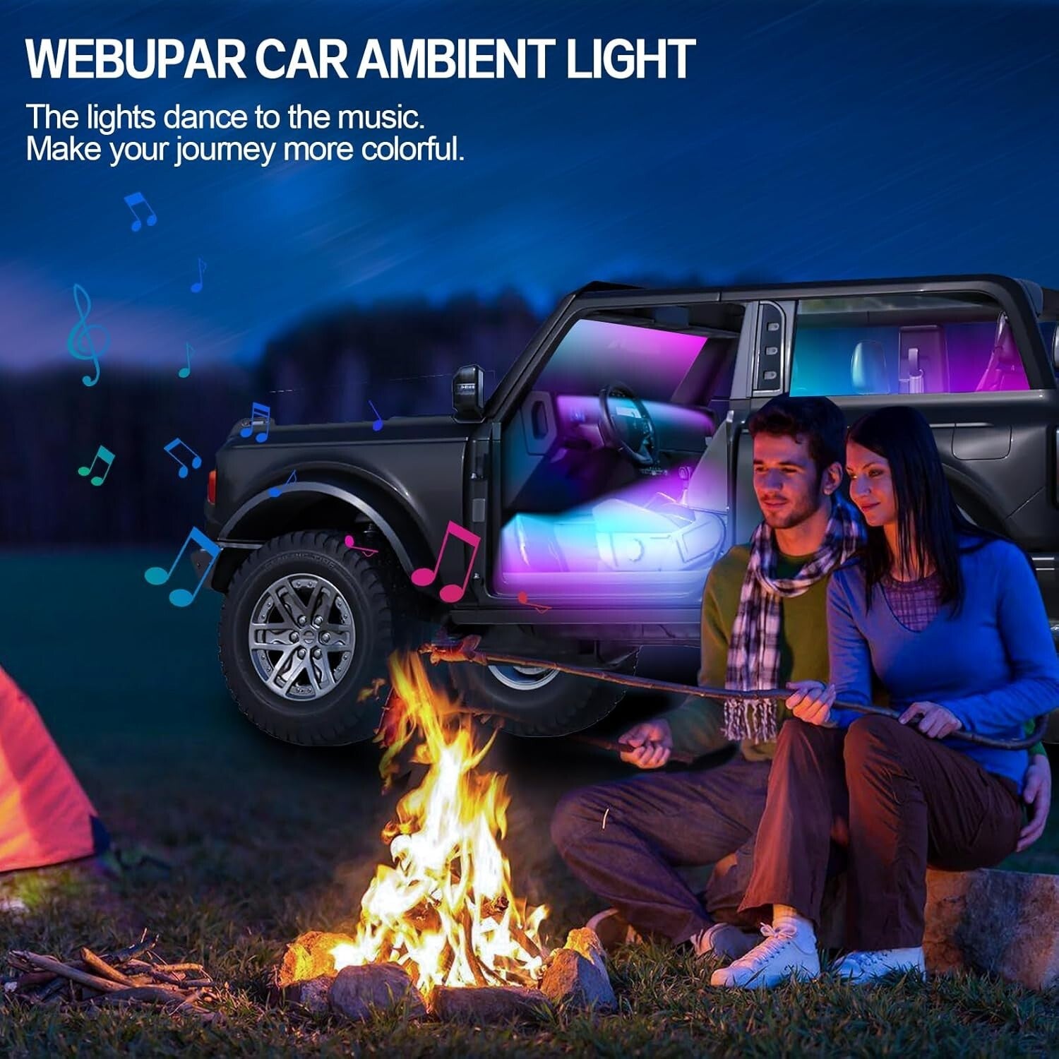 Dreamcolor 10-in-1 Waterproof Car LED Strip Lights with APP Control & 213 Modes