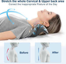 Load image into Gallery viewer, Portable Neck Support Pillow with Upper Back Massage Point - 16.14 x 7.48 in.