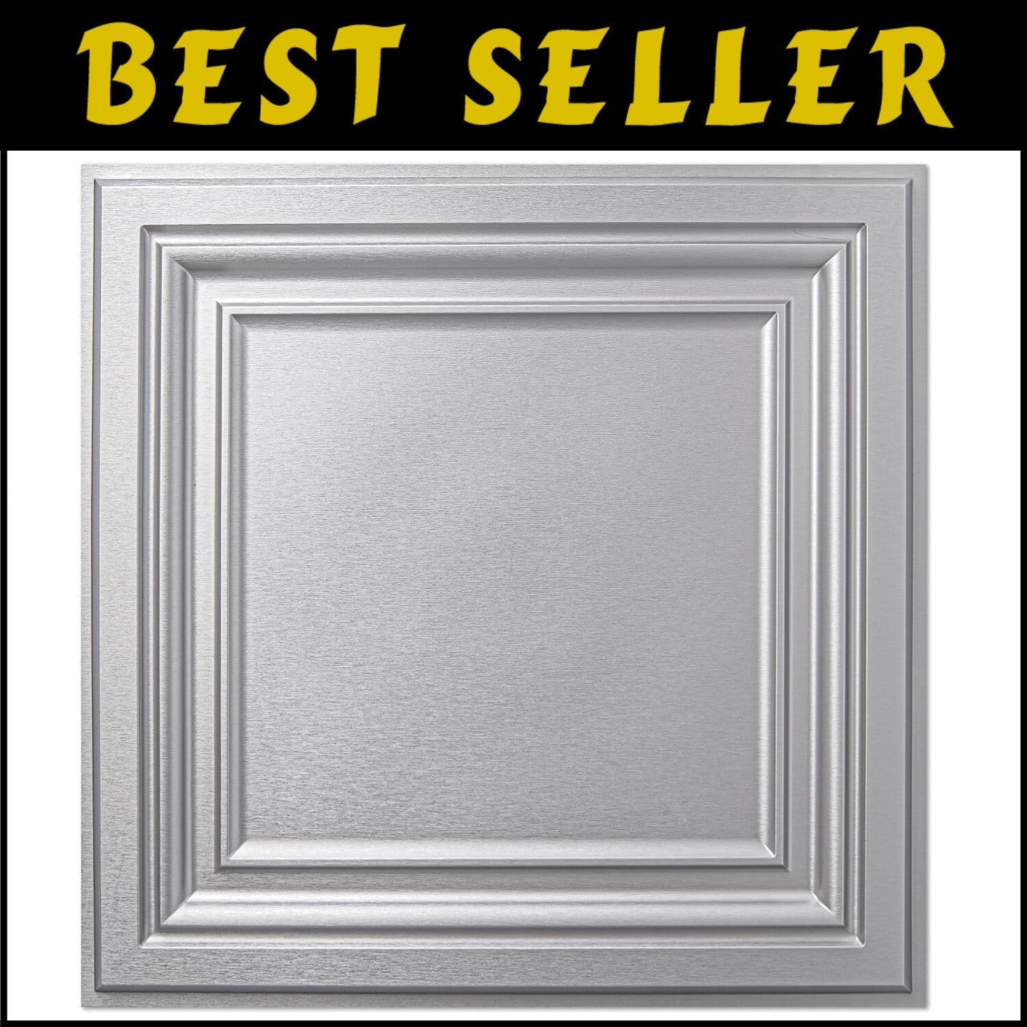 12-Pack 2'x2' PVC Ceiling Tiles in Argent Silver - Durable & Stylish Upgrade