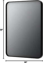 Load image into Gallery viewer, Contemporary Rectangular Bathroom Mirror in Matte Black - Shatterproof &amp; Secure