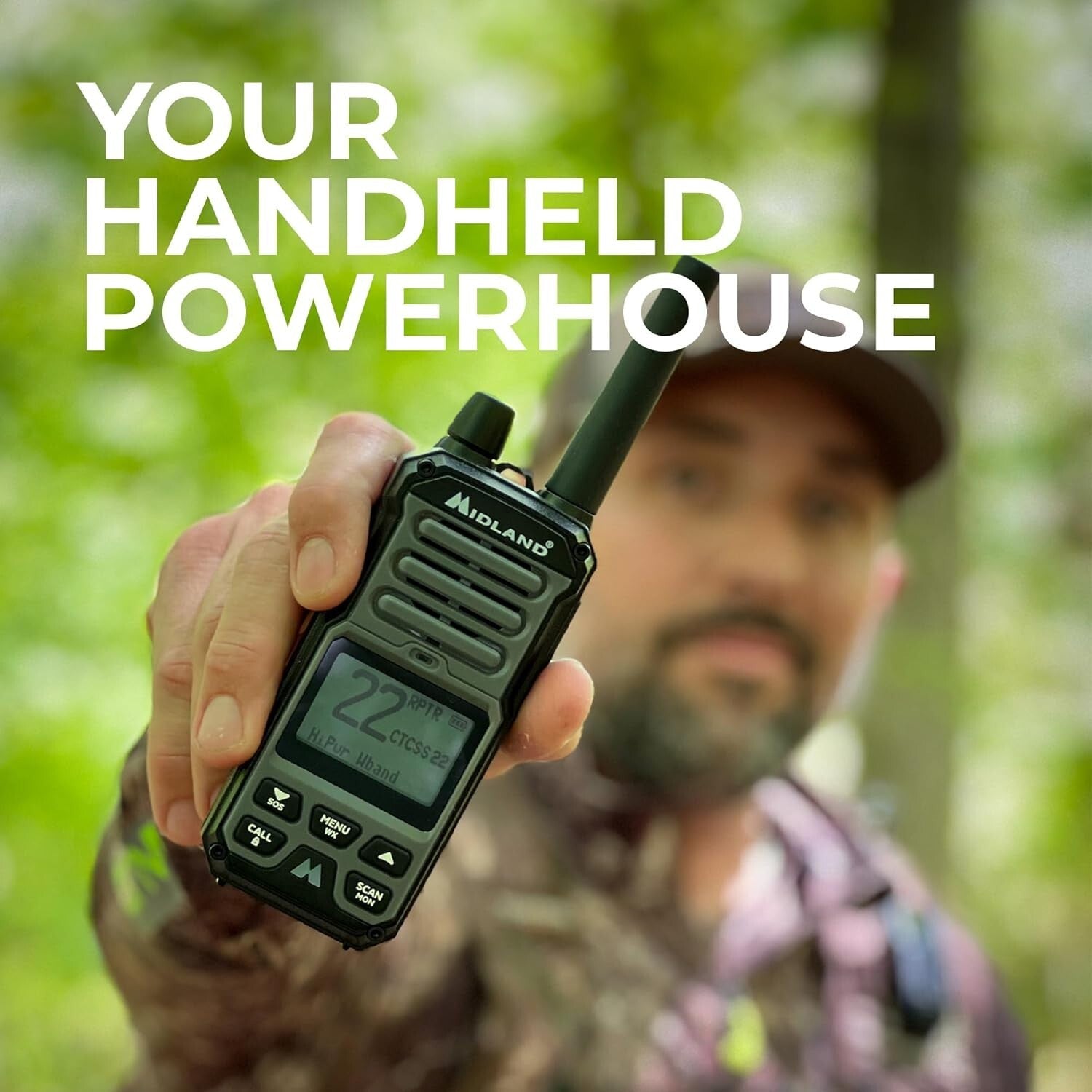 5W GMRS Walkie Talkie - Two-Way Radio with Active Noise Canceling and NOAA Alert