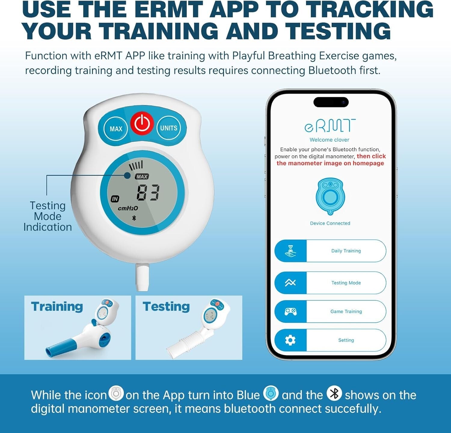 Recharge Your Lungs: Advanced Breathing Trainer with App & Resistance Settings