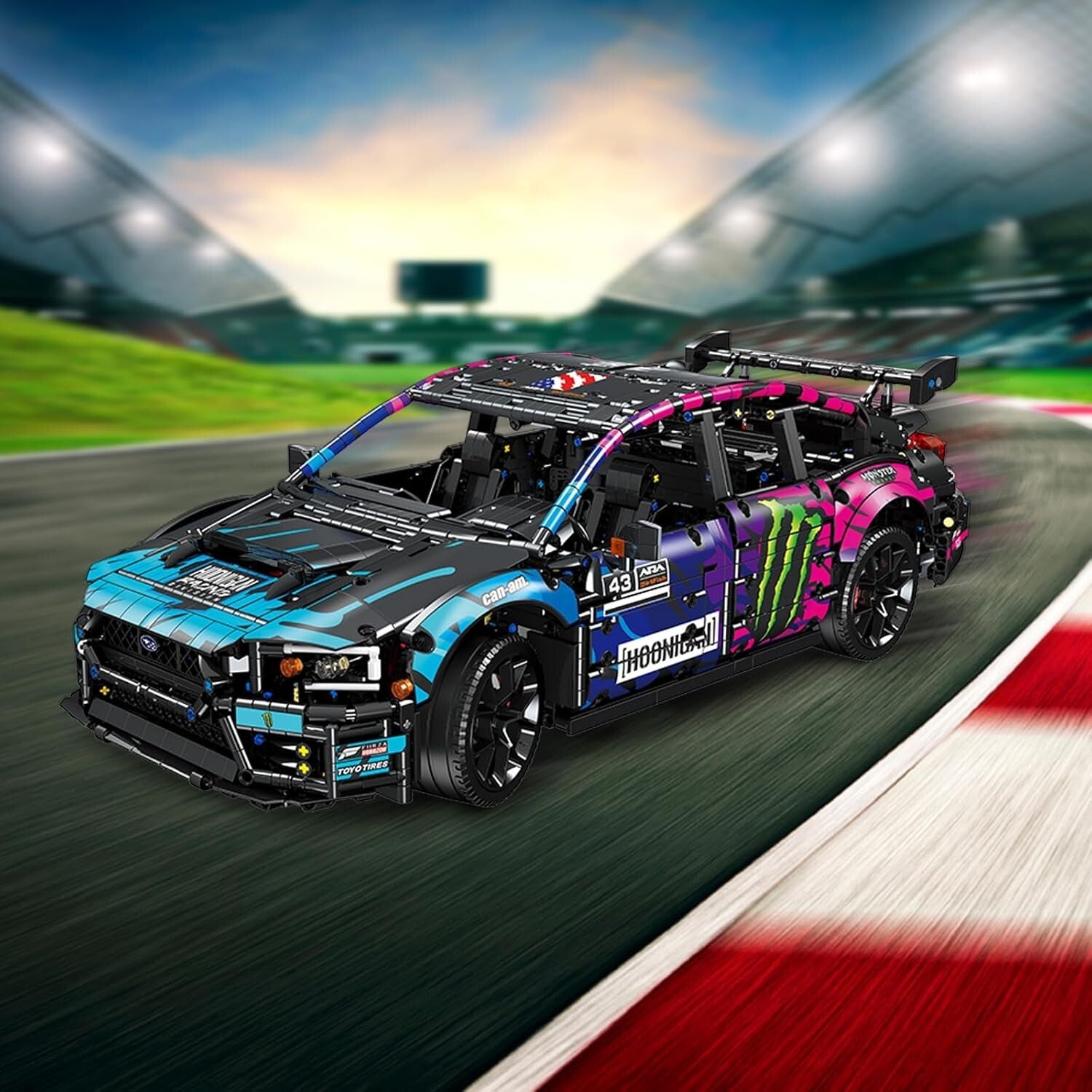 1:8 Scale Race Car Building Toy - Cyberpunk Model Kit for Motorsport Fans