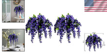 Load image into Gallery viewer, Vibrant Wisteria Hanging Flowers Set of 2 - Perfect for Weddings &amp; Memorial Days