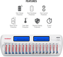 Load image into Gallery viewer, Effortless 16-Bay AA/AAA Battery Charger with LCD Status - Home &amp; Travel Ready