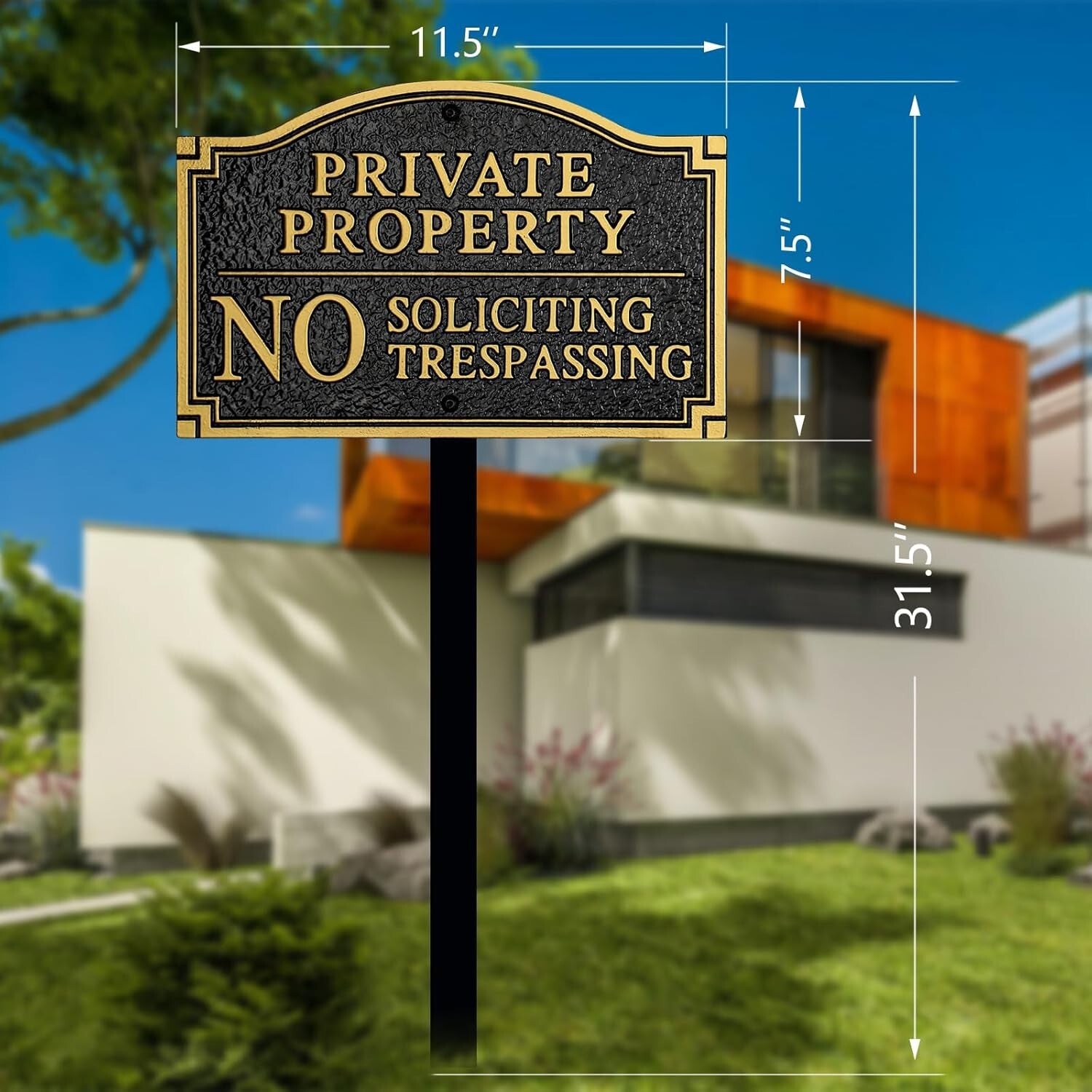 Classic Metal No Soliciting Sign – Embossed with Stainless Mounting Kit Included