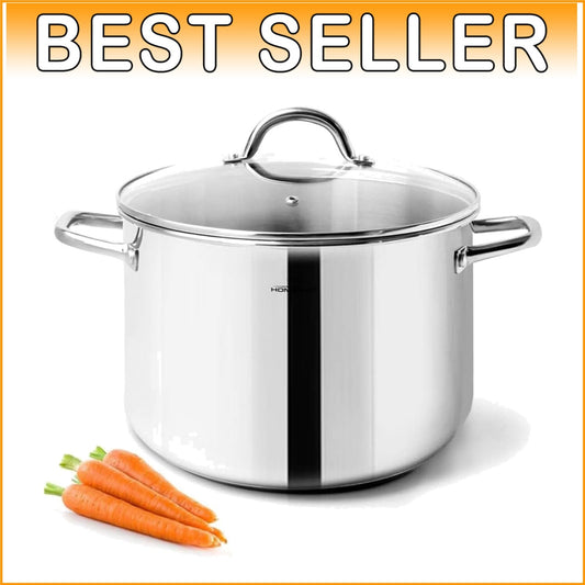 Durable Nickel-Free Stainless Steel Stock Pot - 6 Quart with Ergonomic Handles