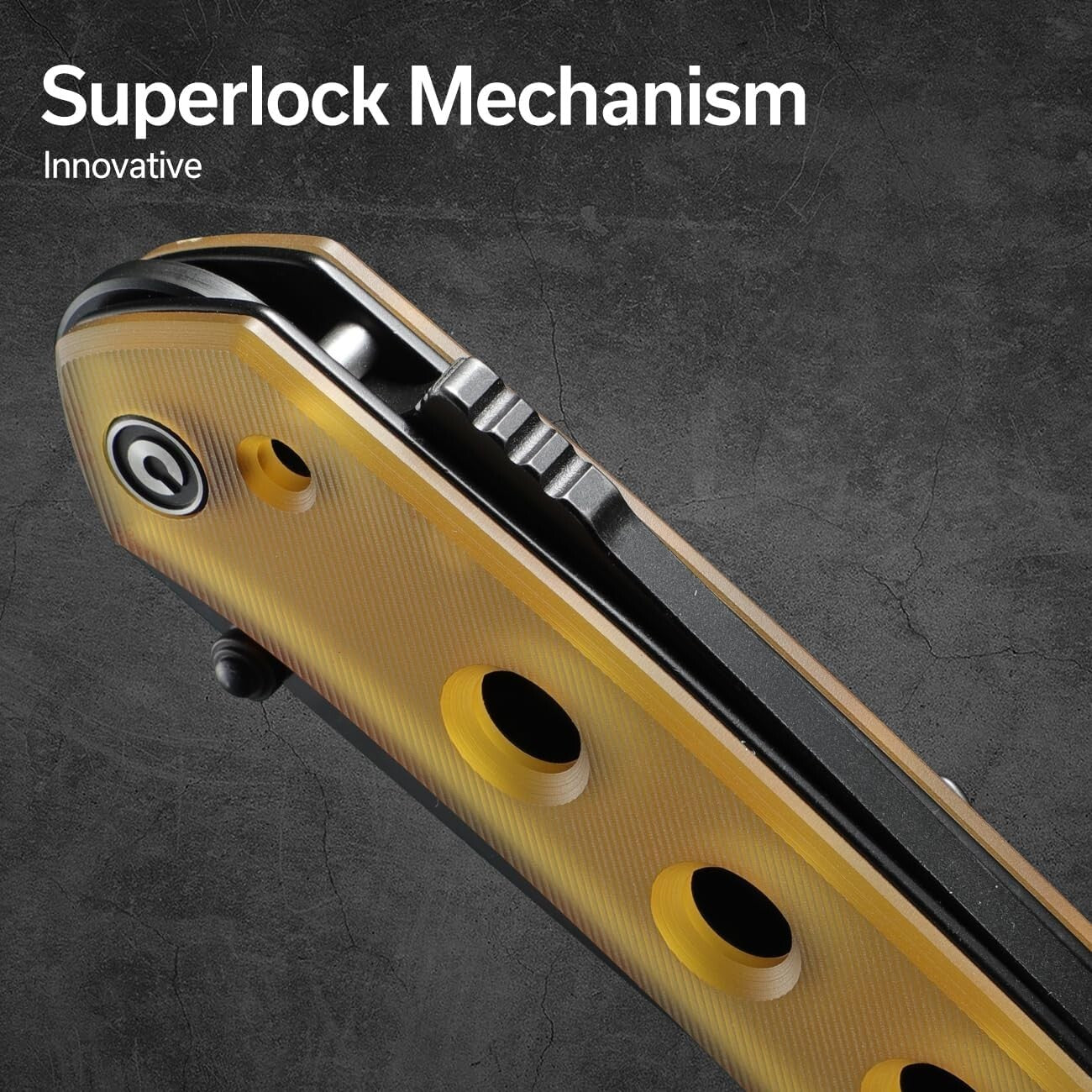 Superlock EDC Pocket Knife with Nitro-V Blade and Lightweight ULTEM Handle