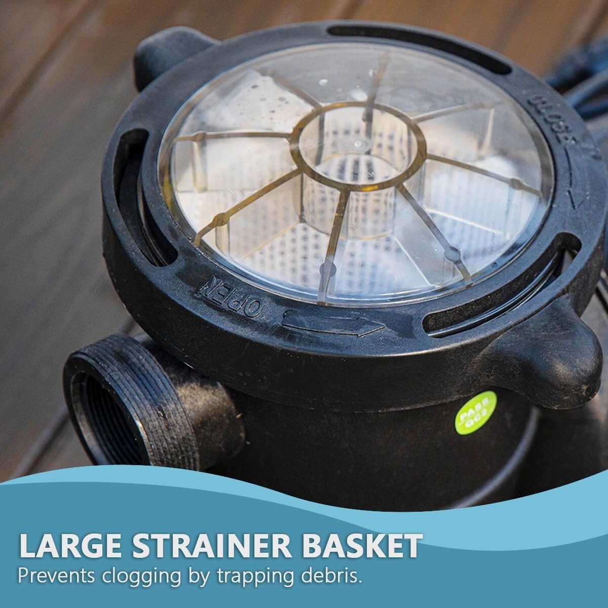 Energy-Efficient 1.5HP Pump with 40 Feet Lift for Above-Ground Swimming Pools