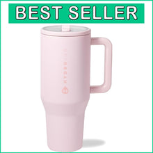 Load image into Gallery viewer, Traveler 40 oz Leak-Resistant Water Bottle with Flip Straw - Pink Sand Charm