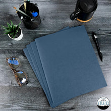 Load image into Gallery viewer, 125-Pack Dark Blue Two-Pocket Folders - Textured Matte, Ideal for Home &amp; School