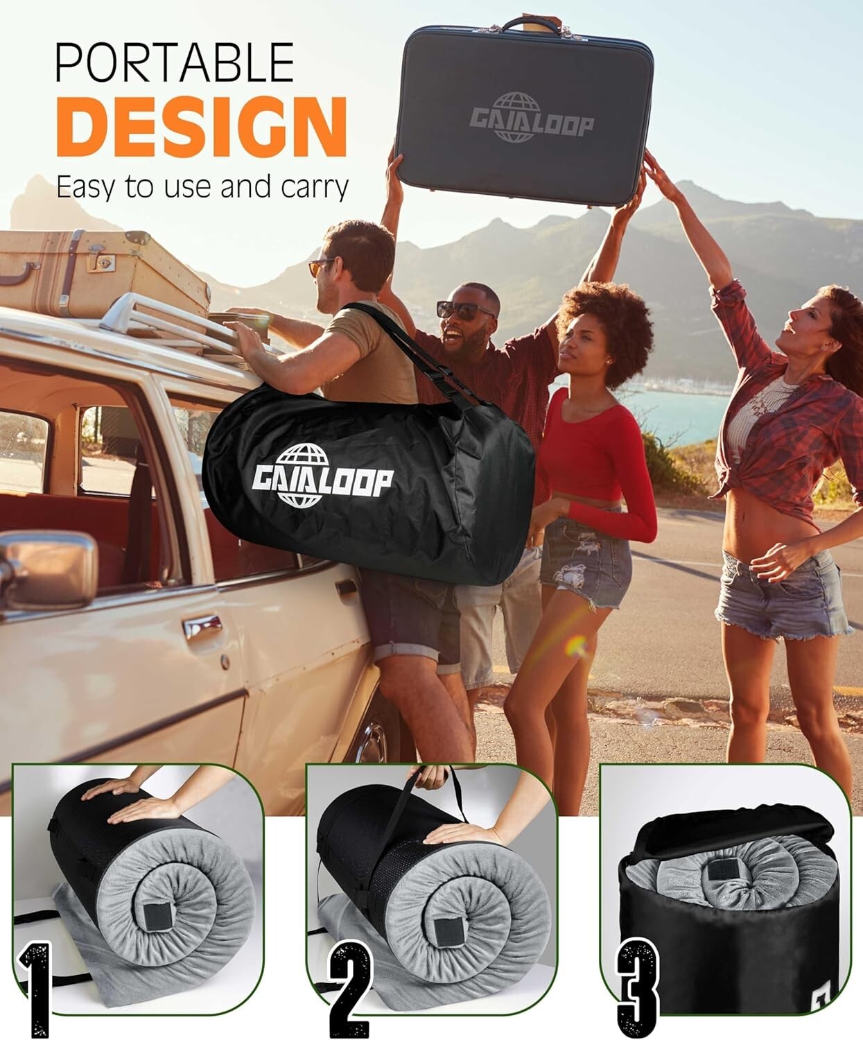 3-Inch Thick Memory Foam Sleeping Pad for Camping & Guest Sleepovers - Twin Size