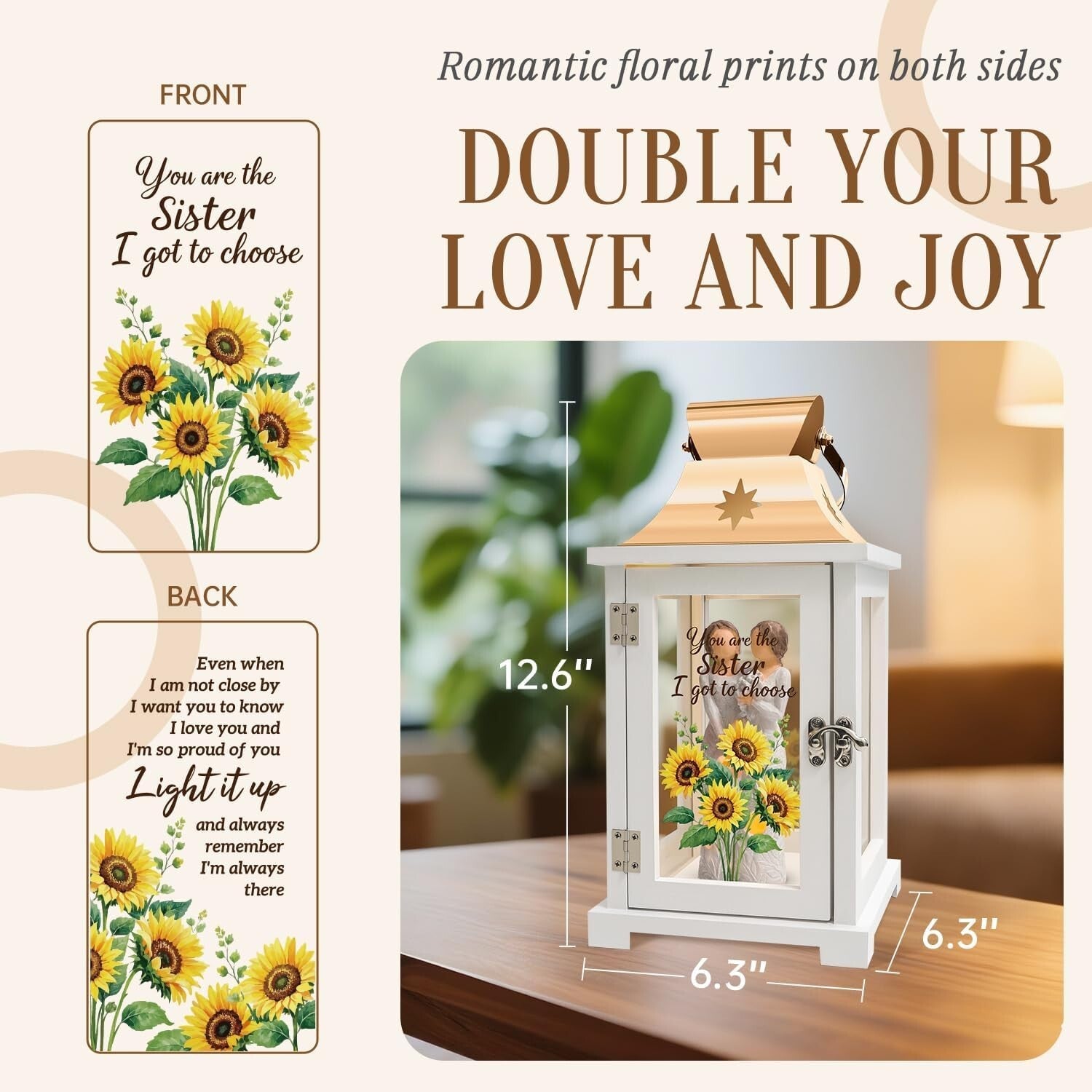 Elegantly Illuminated Sister Gifts - Sunflower Lantern for Birthdays and Beyond