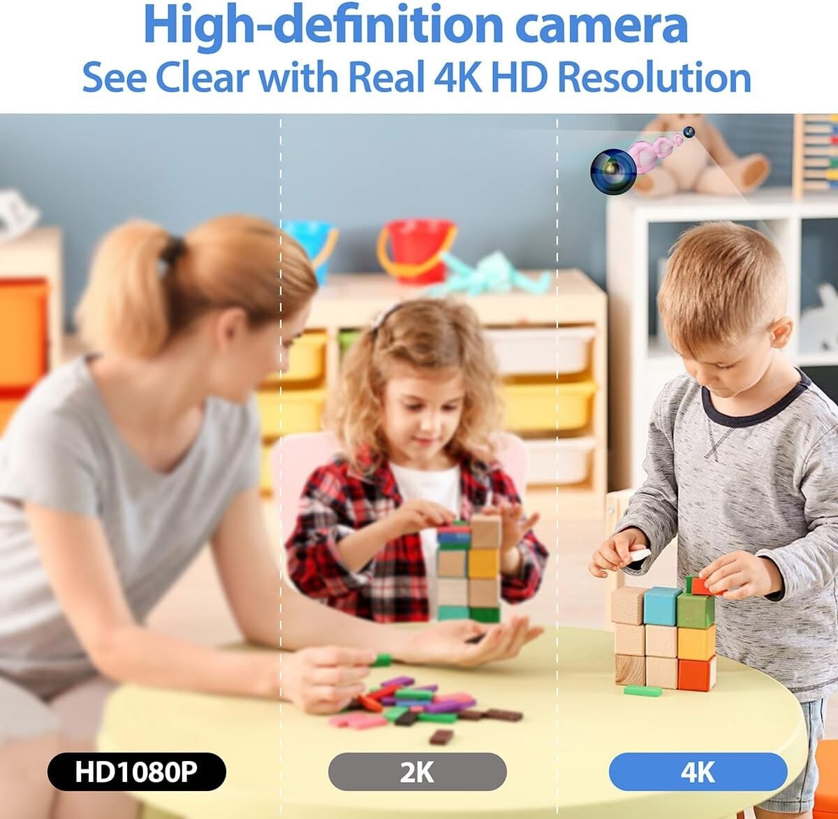 Discreet 4K High-Definition Mini Surveillance Camera with 64G SD Card Included