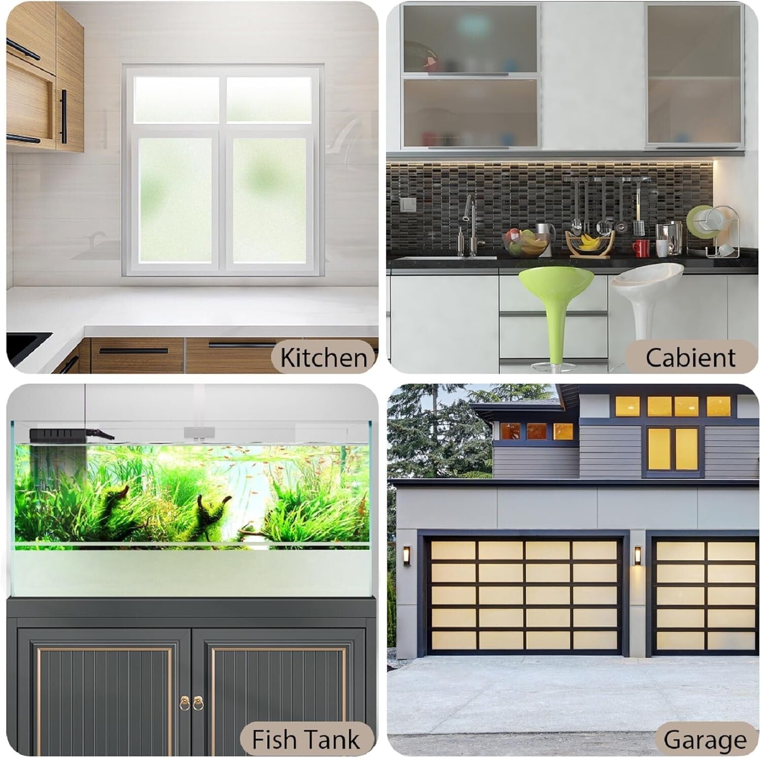 Energy-Efficient Frosted Privacy Window Film - UV & Heat Blocking, 47.2