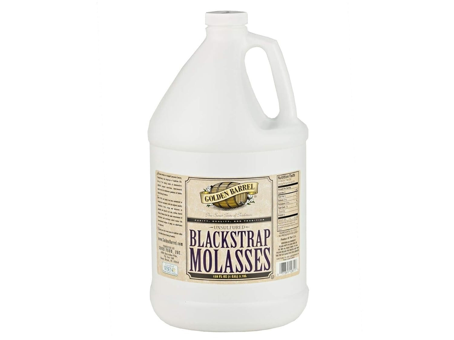 Bulk Unsulfured Blackstrap Molasses - 128 Fl Oz Jug Pack of 2 for Health Baking