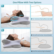 Load image into Gallery viewer, Queen Size Adjustable Neck Support Pillow with Hypoallergenic Memory Foam