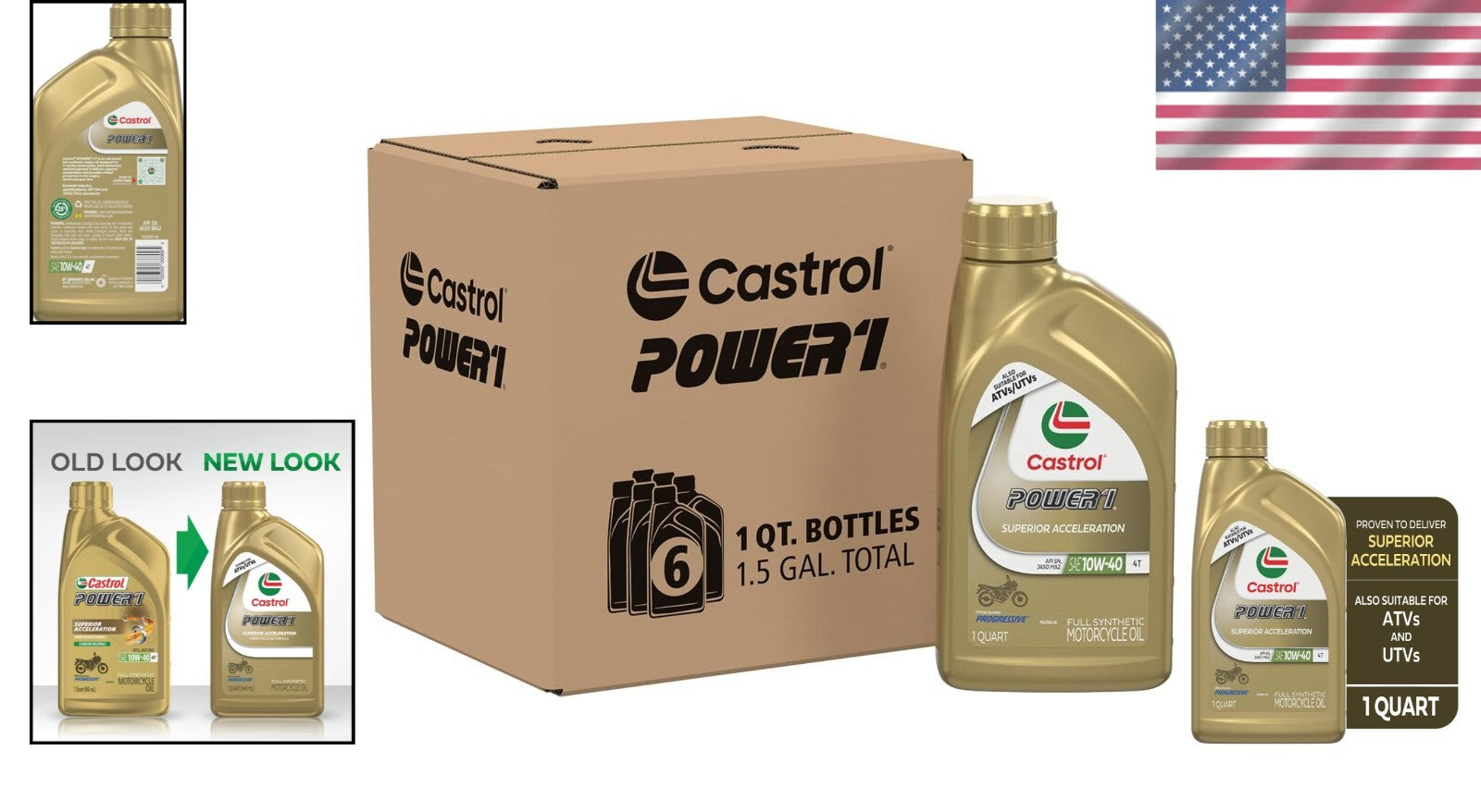 Advanced 4T Synthetic Motorcycle Oil 10W-40 - 6 Quarts for Superior Engine Care