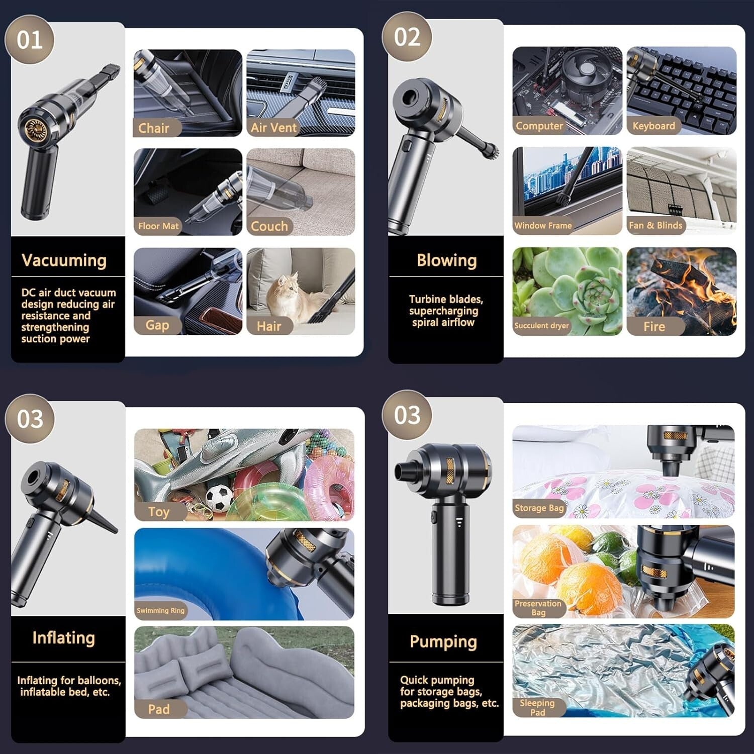 22000PA Portable Cordless Car Vacuum Cleaner - High Power Handheld Convenience