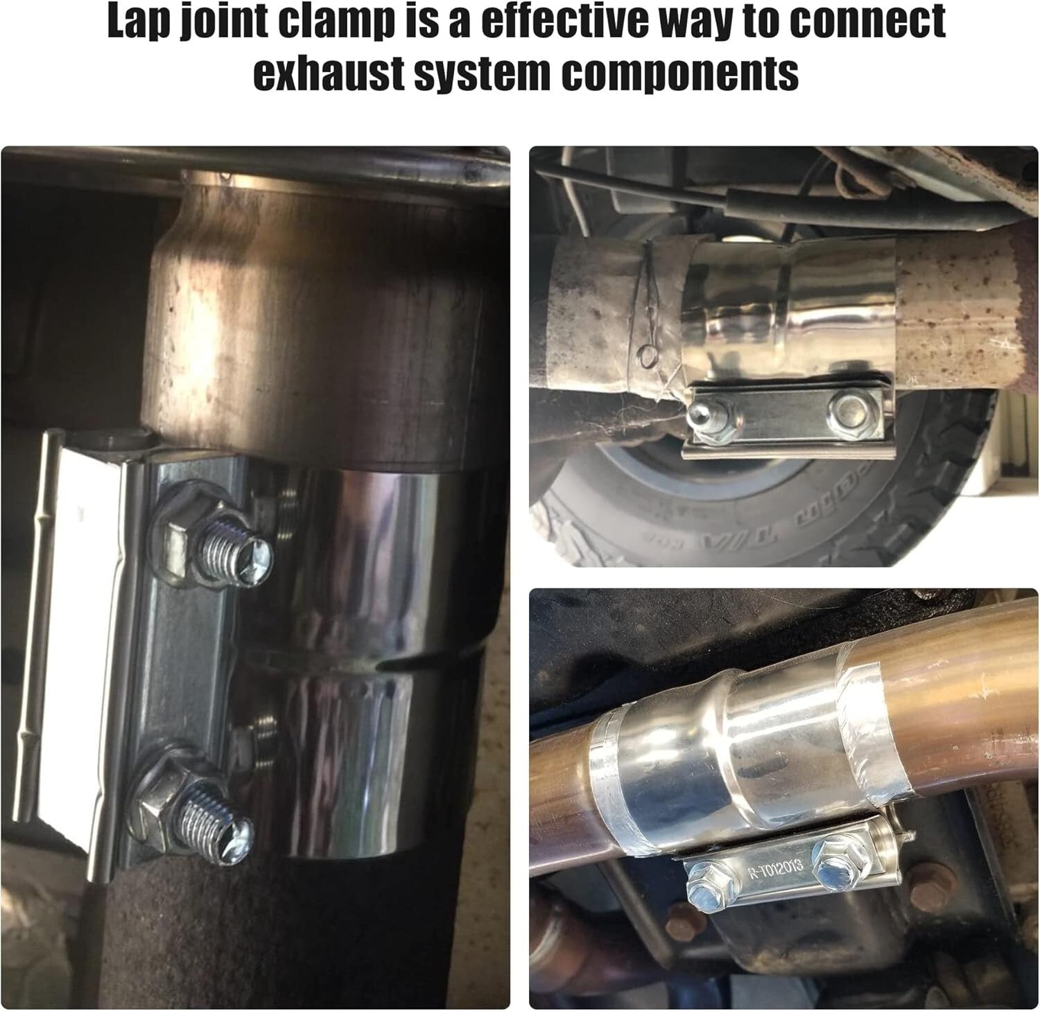 Stainless Steel Lap Joint Exhaust Clamp 2.5'' - Secure, Easy Connect, 4 Pcs
