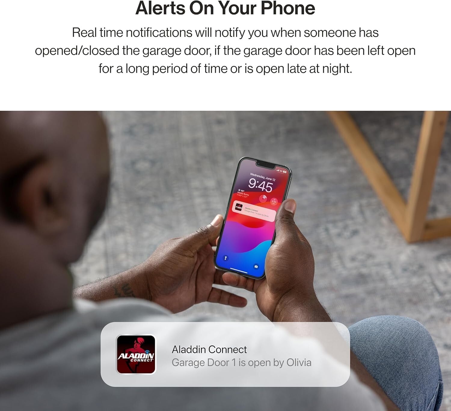 Smart Garage Door Opener with Safety Sensors & Voice Control - Easy Installation