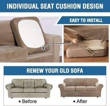 Load image into Gallery viewer, Stylish Camel Velvet Chair Cover Set - 2 Piece Slipcover for Everyday Protection