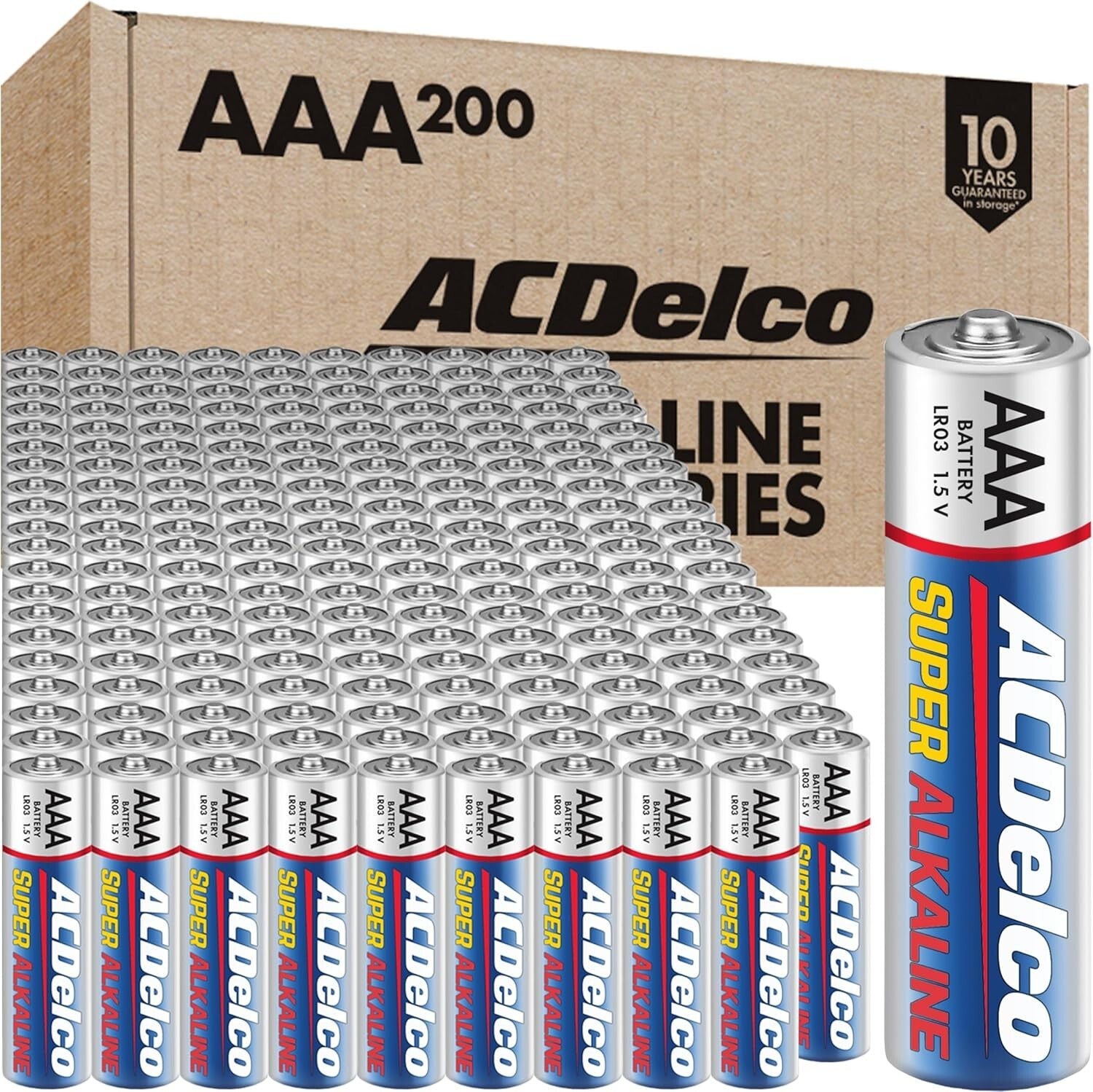 200 AAA Super Alkaline Batteries - ACDelco Reliable Power for Everyday Devices