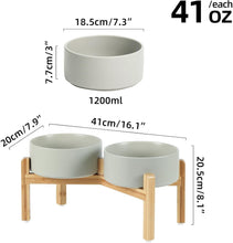 Load image into Gallery viewer, Modern Ceramic Double Dog Bowls with Stand - Healthy Design for Medium Breeds