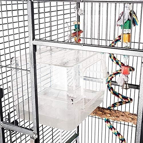 Spacious Bird Bath for Cage - Non-Toxic 13X11 Bath for Cockatiels and Parakeets