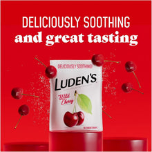 Load image into Gallery viewer, Luden's Wild Cherry Sore Throat Drops - 90 Count, Fast Relief for Kids &amp; Adults
