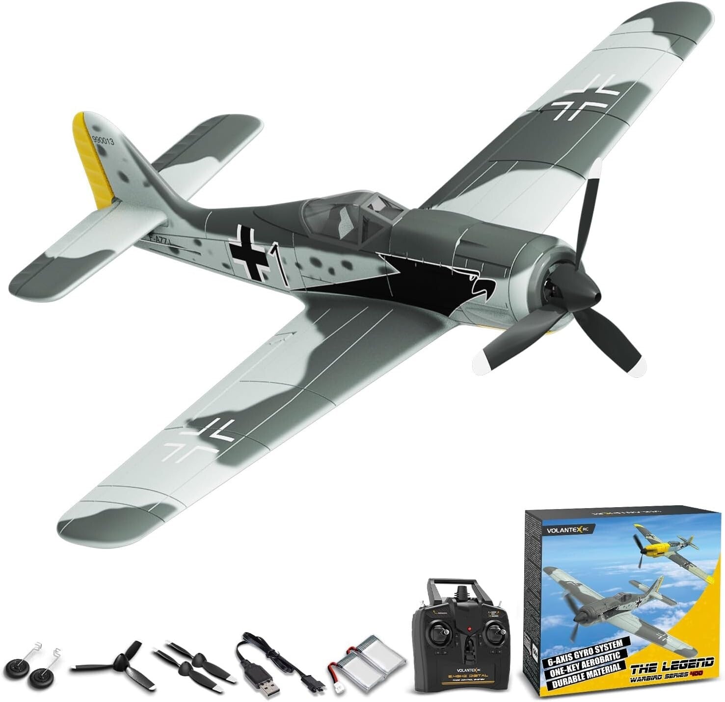 4CH RC FW190 Fighter Plane - Stable, Aerobatic, Ready-to-Fly Adventure