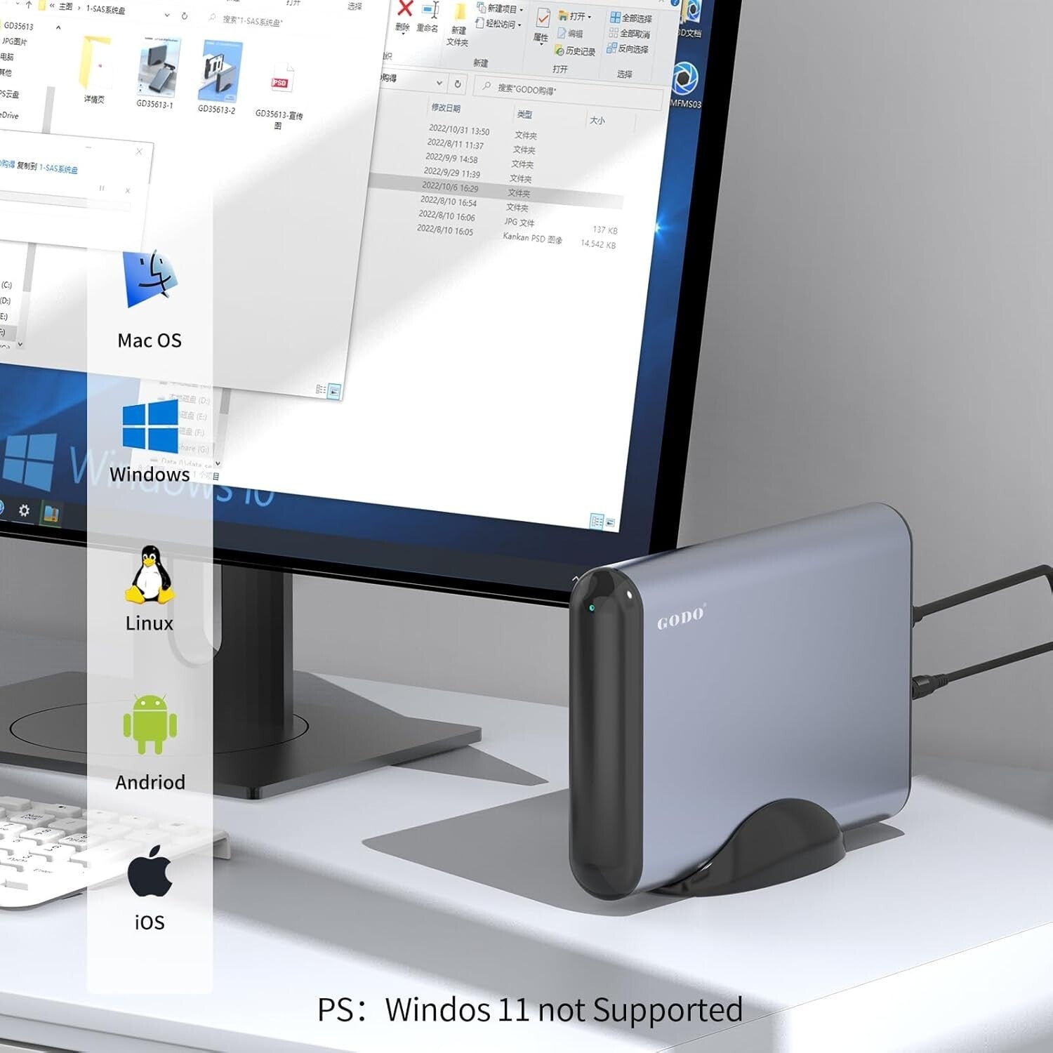 Durable Aluminum SAS to USB Hard Drive Docking Station - Supports 20TB Storage