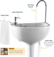 Load image into Gallery viewer, Portable Camping Sink with Soap Dispenser &amp; Foot Pump – 17L Hygiene Station