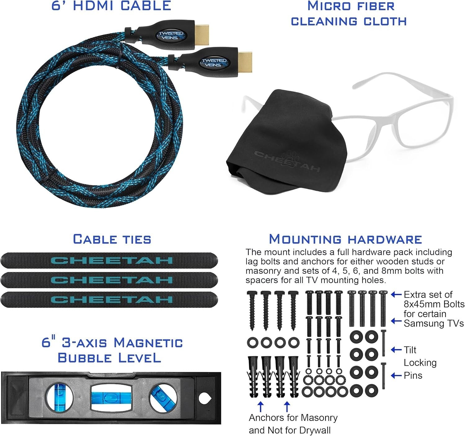 Heavy-Duty Tilt Wall Mount for 37-100" Flat or Curved TVs, Easy Installation