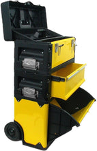 Load image into Gallery viewer, Ergonomic Rolling Tool Organizer - Stackable 3 Compartment Chest for Workshops