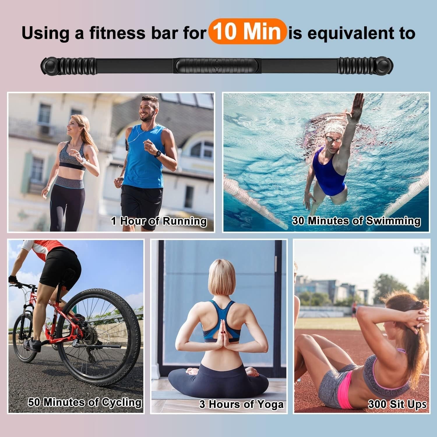 Durable Chrome Elastic Fitness Bar for Strength Training & Injury Recovery