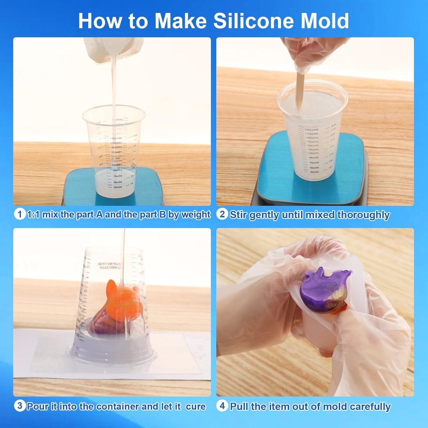 Versatile Mold Making Kit - 148 oz Super Elastic Silicone for Candle & Soap