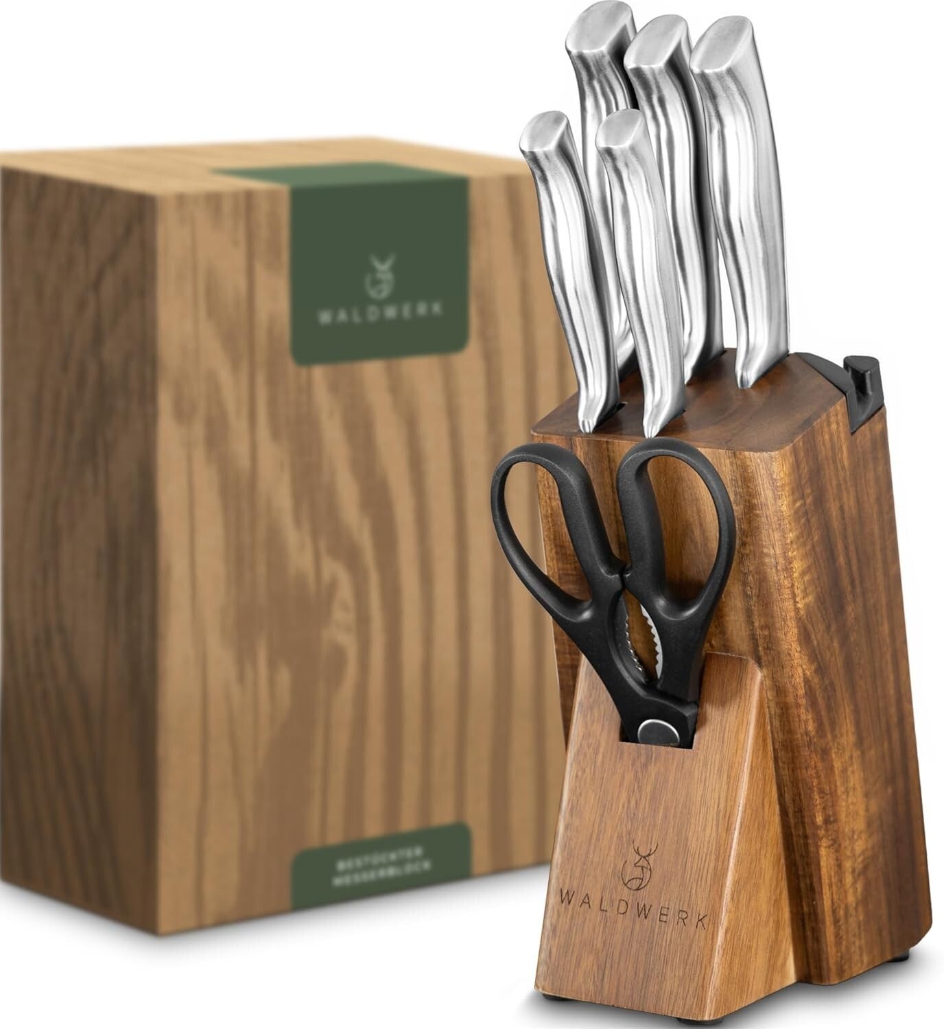 Chef’s Choice: 7-Piece Knife Block Set with Integrated Sharpener and Scissors