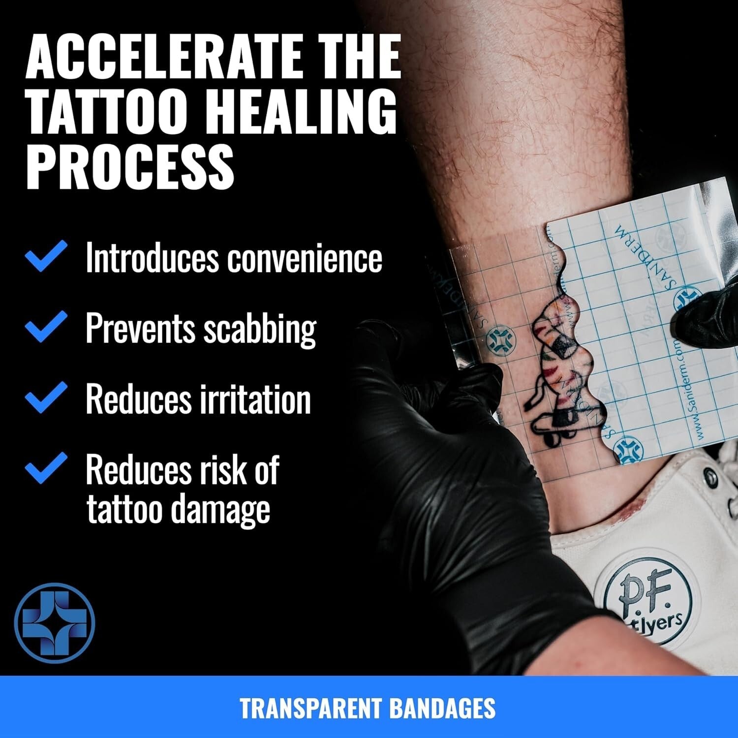 Extra Large Tattoo Aftercare Bandage Roll, 10.2in x 8yd - Waterproof & Sterile