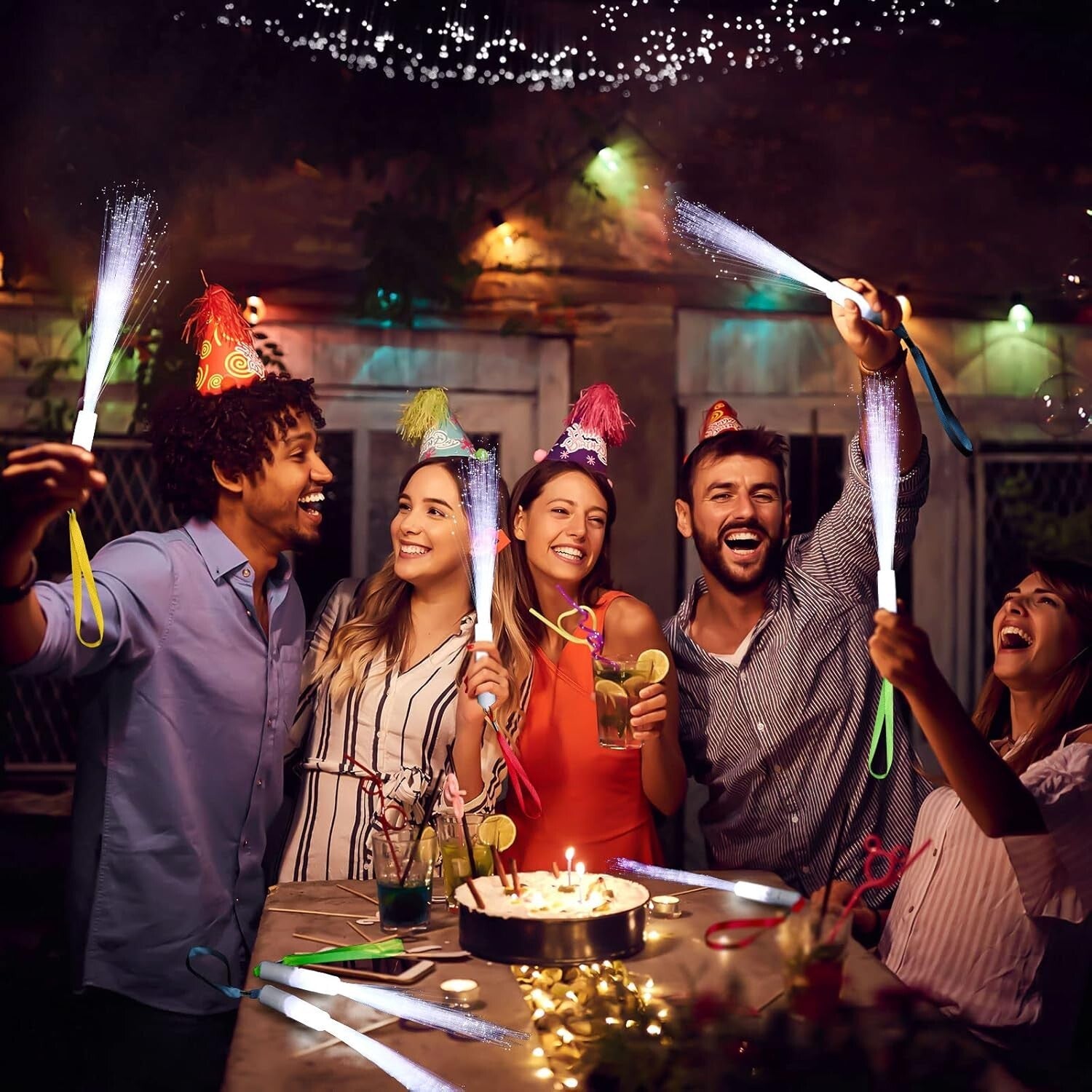 Durable 120-Piece Fiber Optic Glow Wands - Perfect for Weddings & Celebrations