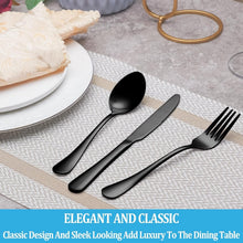 Load image into Gallery viewer, Retro-Inspired 50-Piece Black Stainless Steel Flatware Set for Stylish Dining