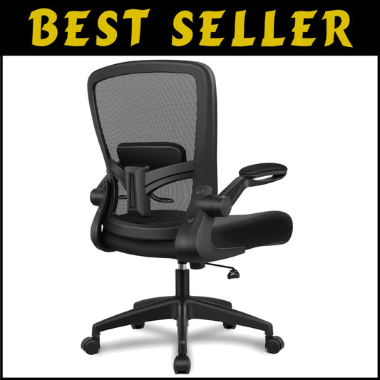 Adjustable Ergonomic Office Chair with Flip-Up Armrests for Customizable Comfort