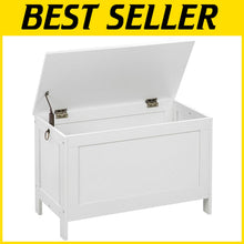 Load image into Gallery viewer, Elegant White Toy Chest Organizer - Easy Assemble Storage Bench, 220 lb Capacity