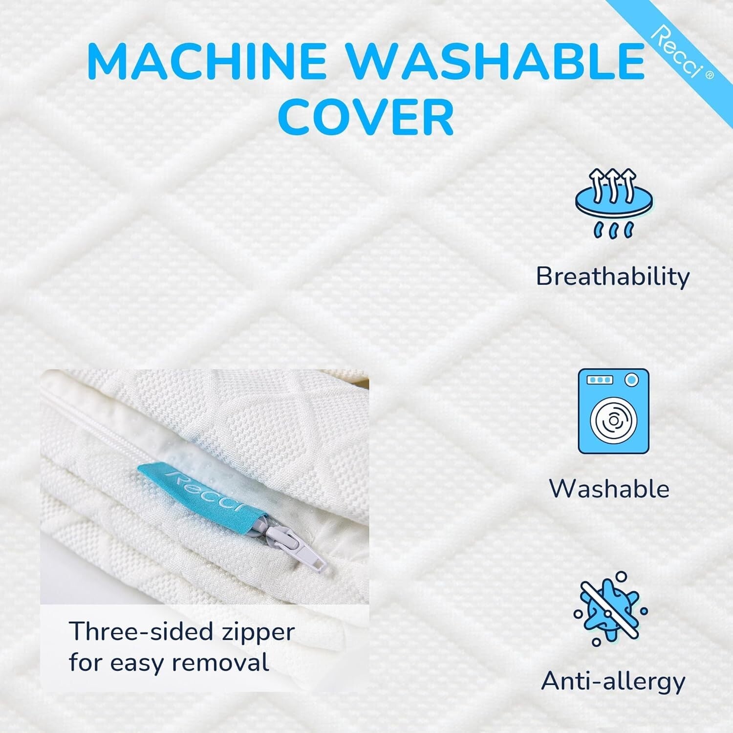 King Size 2-Inch Memory Foam Topper - Comfortable, Removable Zipper Cover