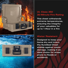 Load image into Gallery viewer, Impact-Rated SureSeal Fireproof Chest - 48 Hour Water Resistance, Key Lock